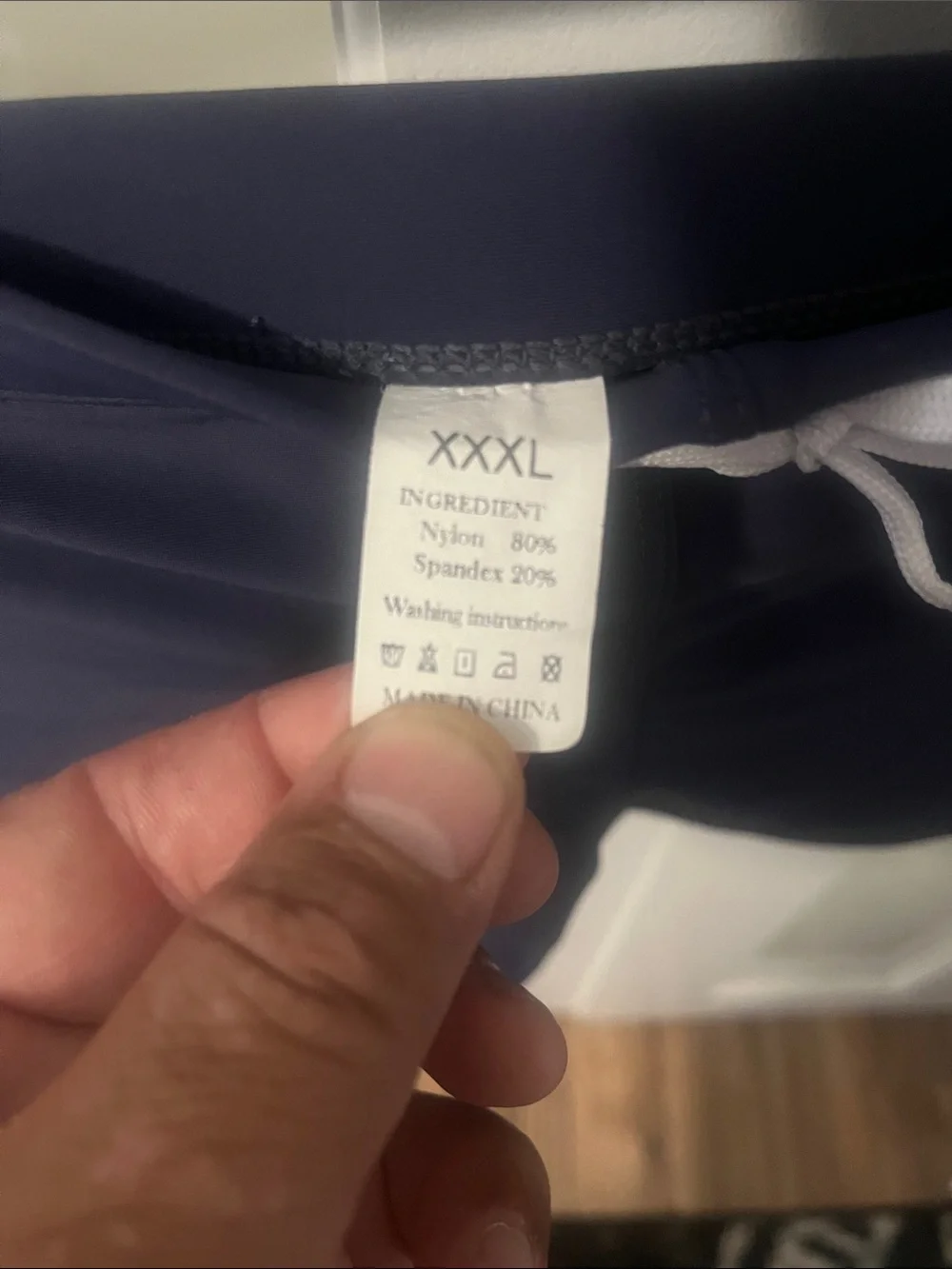 Men's Navy Swim Shorts with Drawstring